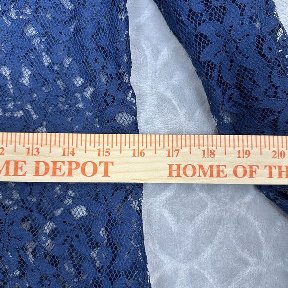 Antique 1920s Flapper Dress S Blue Lace Drop Waist Roaring Gatsby Vtg Jazz Dance - Picture 12 of 13